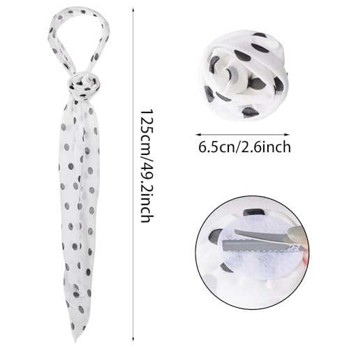 Chiffon Scarf for Women Neck Scarf with Removable Flower for Halloween Costume Accessory3