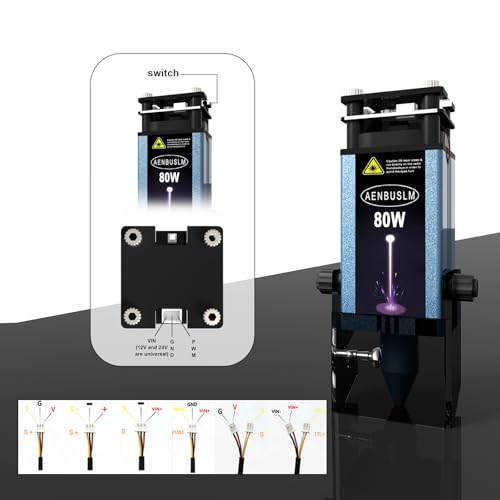 AENBUSLM 80W Laser Module with Air Assist,10W Output Power, Fixed-Focus, Built in FAC,Double Ultra-Fine Compressed Spot CNC Carving DIY Laser Master for Laser Cutter Laser Engraver Machine - Class 4 - Image 5