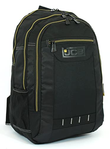 JCB - Multi Pocket Laptop Padded Backpack - Water Resistant Rucksack Travel Bag Perfect as Under Seat Bag For Travel - Large Work Bag Anti Theft Pockets - 28L - Black