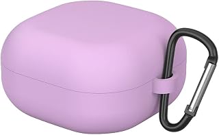 Viwind Silicone Case Cover Compatible with Galaxy Buds2, Galaxy Buds Pro, Galaxy Buds Live, Portable Scratch Shock Resistant TPU Non-Slip Grip Protective Cover with Carabiner(Purple)