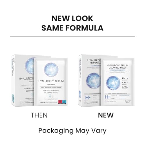 Image of #OOTD Triple Hyaluron Hydrating Mask for Dry and Sensitive Skin, Firming & Moisturizing Korean Vegan Facial Mask with Caffeine & Vitamin C (10-Count)