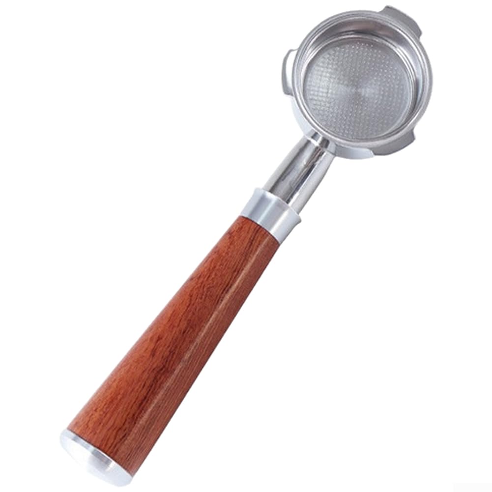 Porte-filtre sans fond 51 mm Poignée en bois en acier inoxydable (bois de