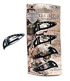 Tacticlip - 4 Pack - Spring Steel Tactical Hair Clips, Multitool Snap Black Barrettes - Multi-Functional Keychain Metal Multi Tool - Copper Rivet, Minimalist Laser Engraving