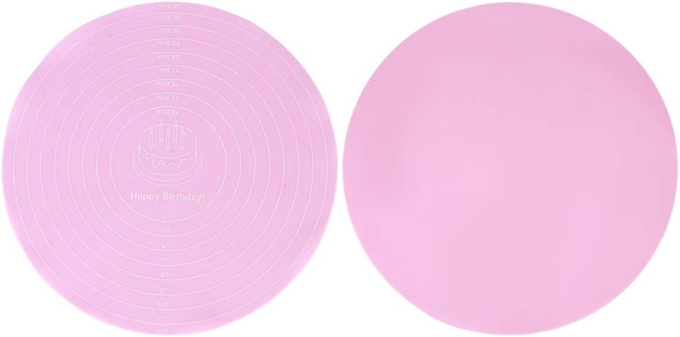 KIMISS 2PCS NonStick Silicone Dough Rolling Mat, Reusable Baking Pastry Pad Sheet Liner for Cake Turntable Stand, Versatile Kitchen Accessory, for Kneading,