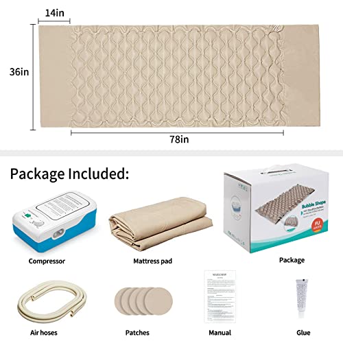 Marsdirw Bed Pad To Prevent Bed Sores Air Alternating Pressure Mattress Topper For Hospital Bed With Electric Quiet Pump System Colchon Antiescaras Para Ancianos, Szie 36" X 78" X 3" #TOP5
