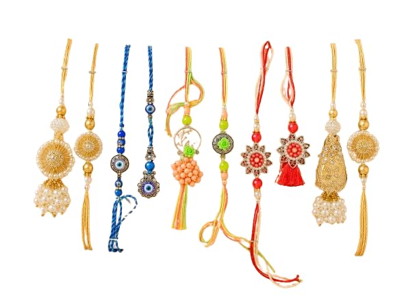Premium Bhaiya Bhabhi Rakhi & Lumba Set with Roli Chawal | Handmade Designer Pearl Stone Combo | Traditional Raksha Bandhan Gift-picture-55