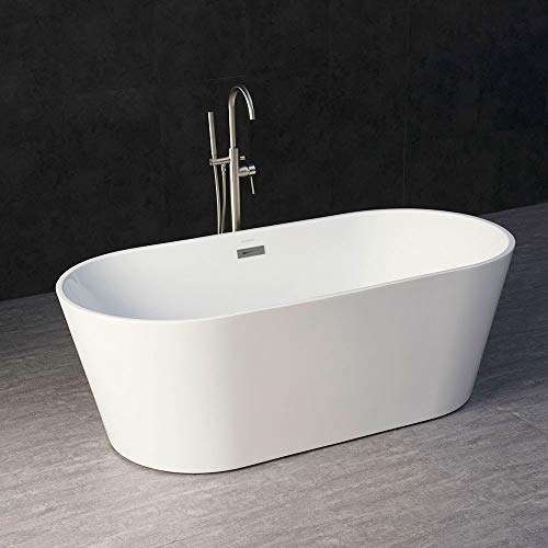 Woodbridge B-0013 BTA-1513 67 Inch Acrylic Freestanding Bathtub Contemporary Soaking White Tub thumb #2