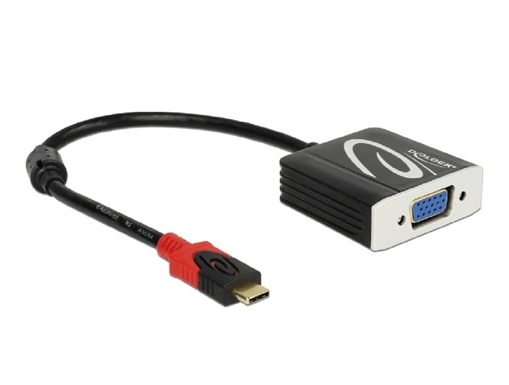 DeLOCK 62994 ADAPTADOR DE CABLE DE VÍDEO 0,2 M USB TIPO C VGA (D-SUB) NEGRO