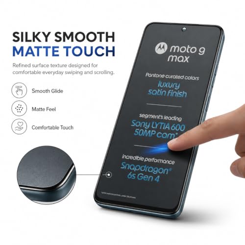 Image of FIRST MART Military-Grade Matte Tempered Glass for Motorola G Max - 9H Screen Protector, Anti-Glare Protection, Scratch-Resistant, Bubble-Free (1 Pack)