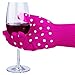 Beets & Berry Oven Gloves Heat Resistant Baking Gloves 1 Pair Oven Mitts Cut Resistant Cooking Gloves with Extra Long Sleeve & Silicone Non-Slip (Fuchsia Pink)