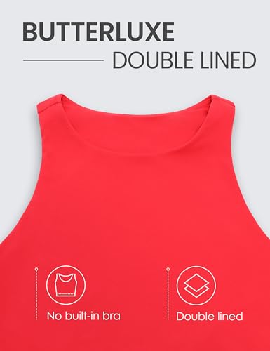 Image of CRZ YOGA Butterluxe Double Lined Crop Tank | Casual, Extremely Soft, Tight Fit, High Neck, Racerback, Sleeveless Tops for Women