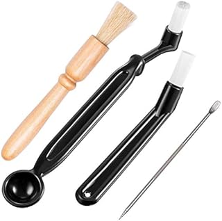 Haudang 4 Pcs Coffee Machine Cleaning Set Coffee Grinder Brush Coffee Machine Group Head Cleaning Brush