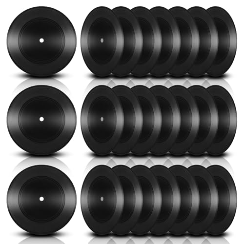 Limbeuuu 24 Pieces Blank Vinyl Records 7 Inch Black Vinyl