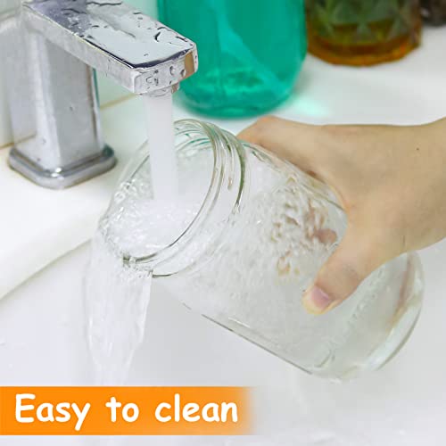 Pckydo Bubble Tea Cups 2 Pack, Reusable Wide Mouth Smoothie Cups, Iced Coffee Cups With White Lids And Gold Straws Mason Jars Glass Cups, Travel Glass Drinking Bottle (32Oz, Gold Straws) #TOP3