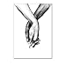 Love and Hand in Hand Wall Art Canvas Print Poster Black and White Sketch Art Line Drawing Decor for Living Room Bedroom (Set of 3 Unframed, 8x10 inches)