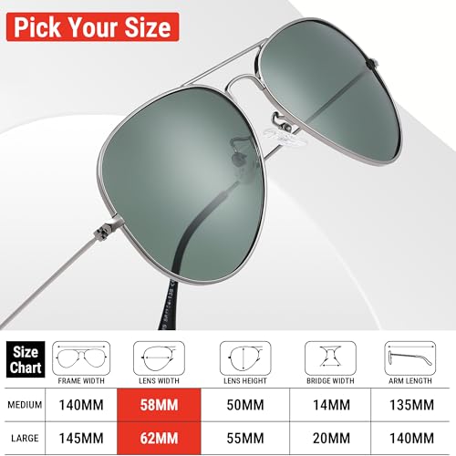 Image of Pro Acme Aviator Sunglasses for Men Women Classic Polarized UV400 Protection