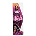 Barbie Fashionistas Doll #206 with Crimped Hair & Freckles Wearing Removable Rainbow Marble-Print Dress, Green Mules & Purse