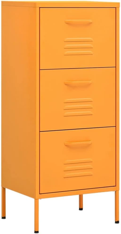 Storage Cabinet Mustard Yellow,Bookcase Cabinet,School Storage Cabinet,File Cabinet,Standing Cabinet,Multi-Function Cabinet,Industrial Modern Style,for Office,Home,School,Studies,16.7"x13.8"x40" Steel