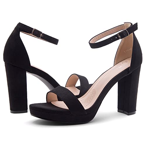 Shoe Land Womens Enlove Open Toe Ankle Strap Platform High Heeled Sandal, 1099Black, Size 7.0 #TOP7