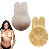 Sumneo Wiederverwendbarer Klebe-BH mit Push Up Effekt | Unsichtbar & Trägerlos | Mit Süßem Häschen Design | Für Große Brust (M)