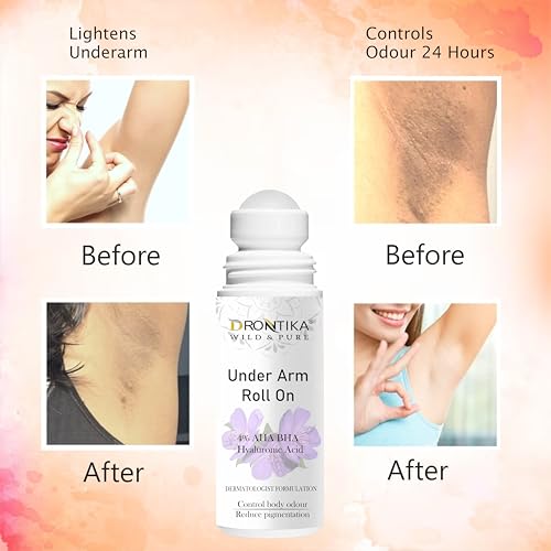 Image of Drontika Wild & Pure Lavender Deodorant Roll-On with AHA & BHA - Pack of 2 | Long-Lasting, Natural Odor Protection for Underarms | Alcohol-Free, Skin-Friendly Formula