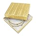 The Display Guys~ Pack of 100 Cotton Filled Cardboard Paper Gold Jewelry Box Gift Case -Gold Foil (3 1/2x3 1/2x1 inches #33)