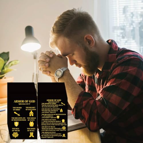 Fankya 240pcs Armor of God Cards Gospel Tracts Religious Christian Roman Road Salvation Tract Serenity Prayer Pocket Jesus Bible Verse Cards for Evangelism Church (Armor of God) by Fankya - Used condition - Image 4