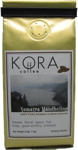 100% Pure Authentic Sumatra Mandheling Arabica Kopi Luwak Civet Roasted Coffee Bean 50 Grams
