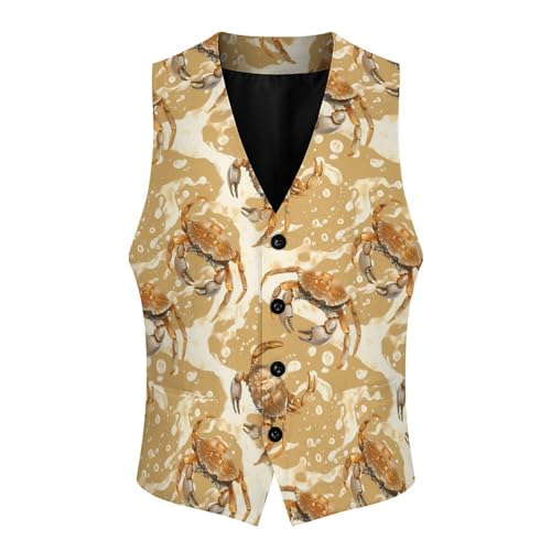 Crabs Novelty Men's Suit Vest Casual Formal Dress Vests Business Waistcoat3