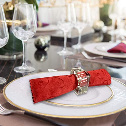 Loghog Crystal Napkin Rings Set Of 4, Handicraft Clear Glass Napkin Holder Rings Table Decorations For Wedding, Valentine's, Banquet, Christmas, Mothers Day #TOP7