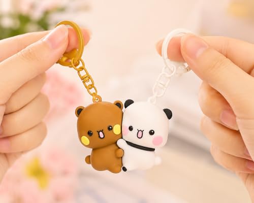 Image of Bubu Dudu Magnetic Couple Keychain for Boyfriend Girlfriend, Cute Bubu and Dudu Gift, Matching HugKeychain for Couples, Bubu and Dudu Keychain