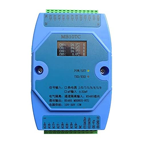 The thermocouple Acquisition Module Supports 8 Kinds of thermocouples, 10 Way Temperature Acquisition Module Modbus RS485. - (Color: S Type, Size: 20 mm)