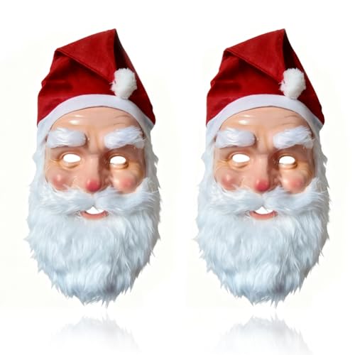SYTTNUM Weihnachtsmann Maske Realistische Weihnachtsmann Alter Mann...
