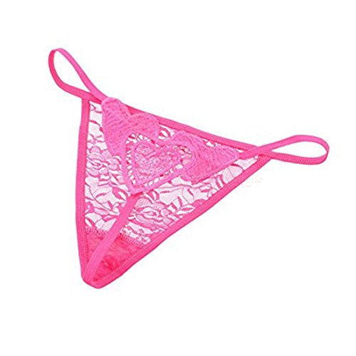 Simply Gorgeous Dames Dentelle Sexy Coeur G-Chaîne String - Rose - Taille 34