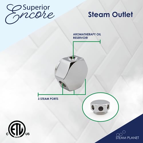 STEAM PLANET Superior Encore 6 kW Steam Shower Generator Kit with Vertical White Keypad, Drip Pan & White Light | Self-Draining Steam Bath Generator | One-click Connection Cord | Aromatherapy |