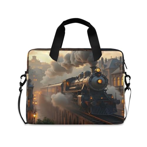 Maletín para laptop con diseño de tren y paisaje miniatura 1
