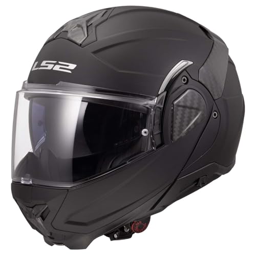 LS2 Helmets Advant II Modular Motorcycle Helmet W/SunShield (Matte Black