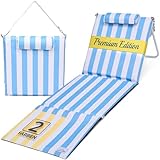 SunCarrier Strandmatte klappbar mit Dicker Polsterung –strandliege klappbar leicht für Strand, See & Garten – Bequeme Liegefläche, stabil & langlebig (Himmelblau)