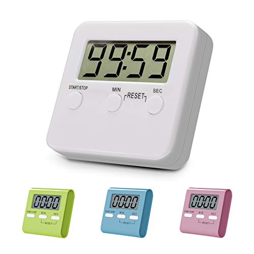 OYV Kitchen Timer Digital Timer for Kids with Loud Alarm Magnetic Backing Stand Cooking Timer Suitable for Use in Cooking Baking Studying Teaching White New