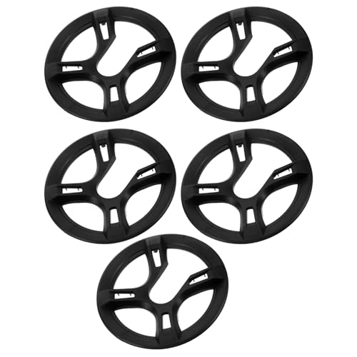 BCOATH Protector de Plato Bicicleta 42t 4 Orificios Plástico Negro 5 Piezas Cubierta Resistente para Ciclismo Carretera y Montaña Uso Exterior Protección Cadena