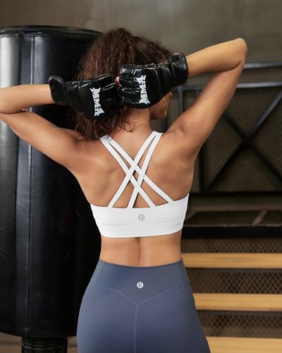 Image of RUNNING GIRL Sports Bra for Women,Molded Cup Strappy Running High Impact Sports Bra with Sewn in Pads
