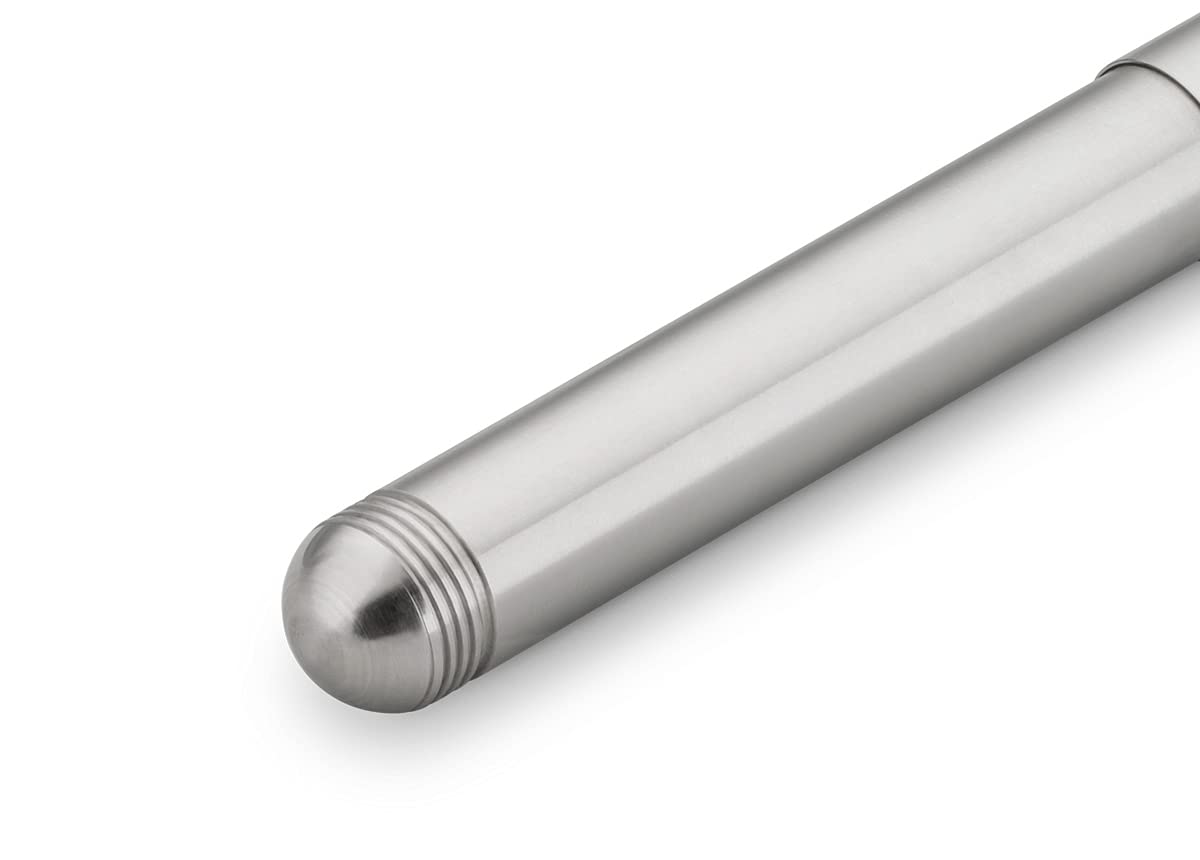 Kaweco LILIPUT Füllhalter Edelstahl I Exklusiver Stainless Steel Füllfederhalter für Tintenpatronen inklusive Retro Metallbox I Füller 12,5 cm I Federbreite: M (Medium)