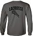 Fair Game Lacrosse Arch Sticks lax ball black print Long Sleeve T-Shirt-Charcoal-Small