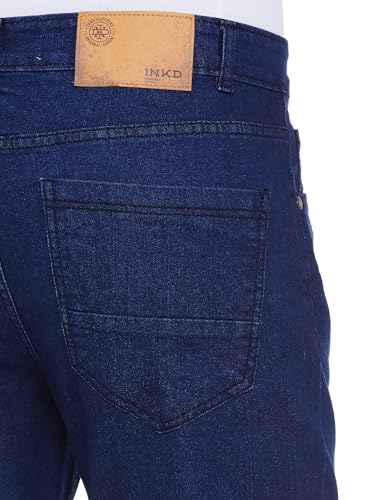 Image of INKD Men's Classic Regular Fit Jeans with 5 Pocket Styling | Mid- Rise | Soft & Stretchable | Men's Bottomwear (Available in Plus Sizes)