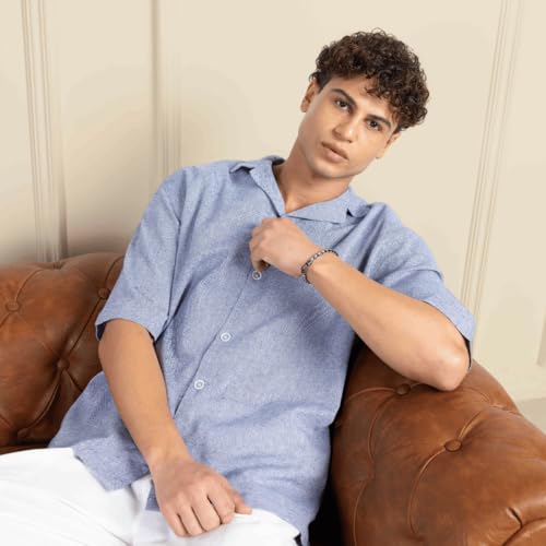 Image of Aatman Men's Half Sleeve | Casual | Box Fit | Cuban Collar Shirt