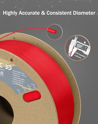 Image of DURAMIC 3D PLA+ Printer Filament 1.75mm PLA Plus Neatly 2Kg Spools | PLA Pro Tougher and Stronger, Dimensional Accuracy Probability + /- 0.02mm 2Pack Red