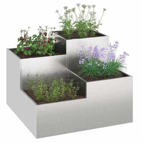 Jardinière en acier inoxydable robuste de qualité supérieure pour plantes et fleurs