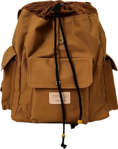 Image of Canvas Drawstring Backpack, Small size(10 Liters),Adjustable Shoulder Straps,Metal zippered pockets,Casual Travel Daypack