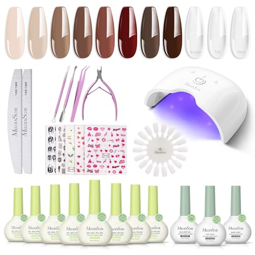 Melodysusie Gel Nail Polish Kit with Cordless UV Nail Lamp,