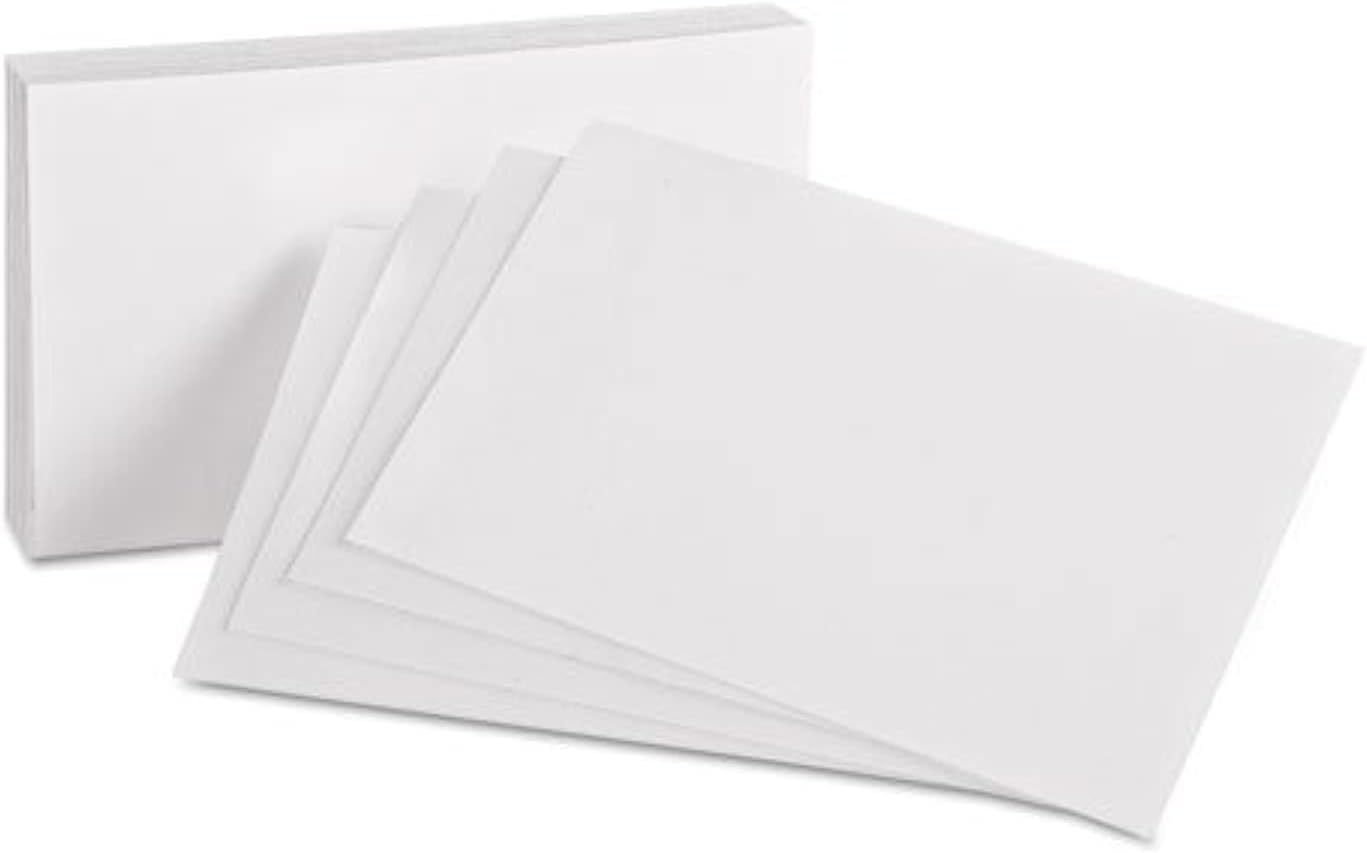 MARKQ Blank Flash Cards 100 Pack Plain White Index Cards for Business, Office School Learning Revision Record Cards, 4” x 6”, 240GSM